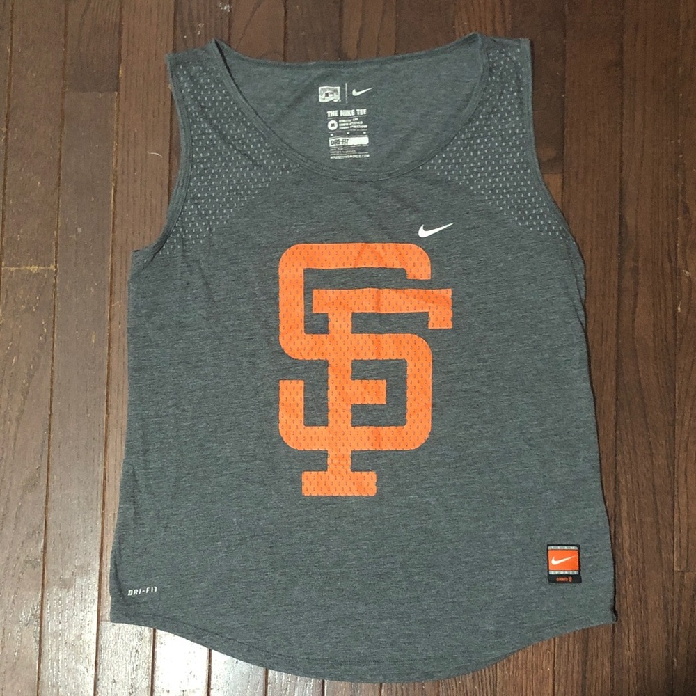Nike GIANTS Gray Sleeveless Tank with Orange SF Logo